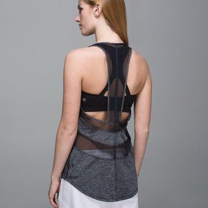 Lululemon If You're Lucky Tank Heathered Black Size 6